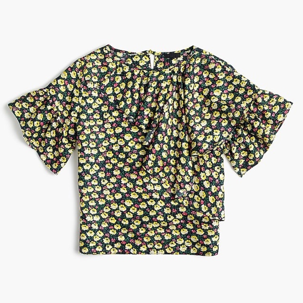 J. Crew Collection Silk Ruffle Top - Picture 2 of 6
